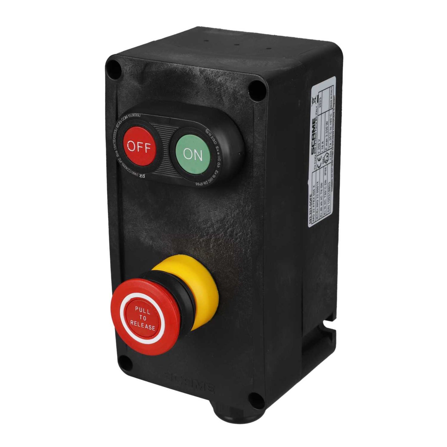 Scame On / Off Pushbutton / Emergency Stop Pull Release Ex Control Station