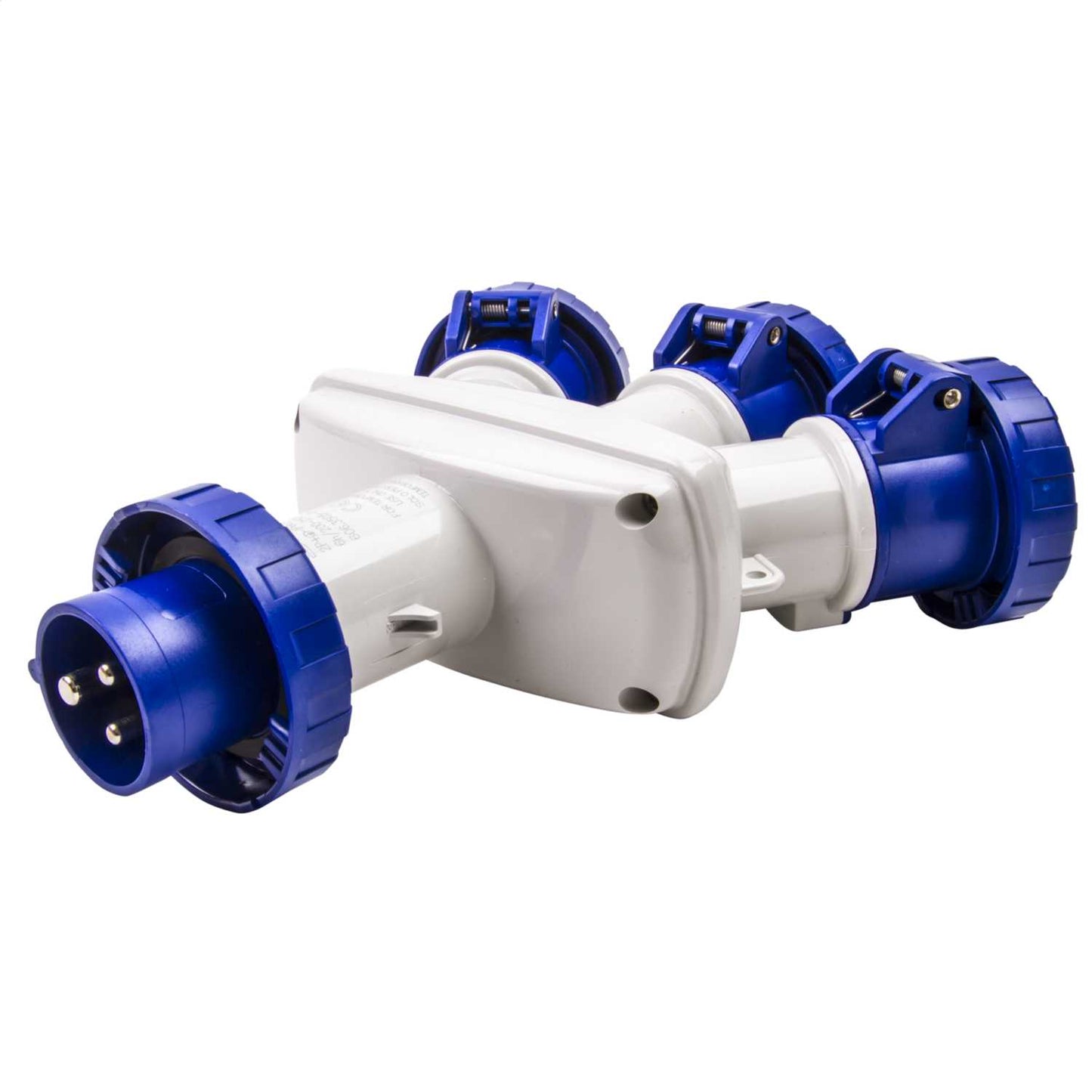 Scame Adapto 16A 2P+E 3 Way 230V Adaptor IP66 Blue