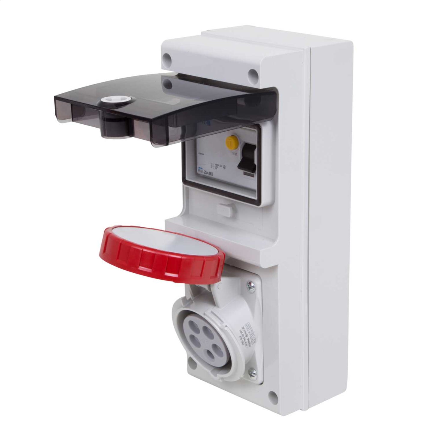 Scame Block Combi-Unit 16A 3P+ N + E 415V RCD Protected Socket IP66