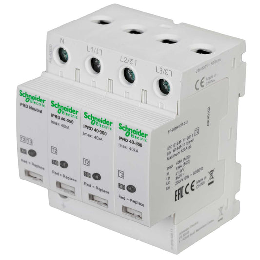 Schneider Acti9 40kA 4 Module 3 Pole and Neutral Type 2 Surge Protector