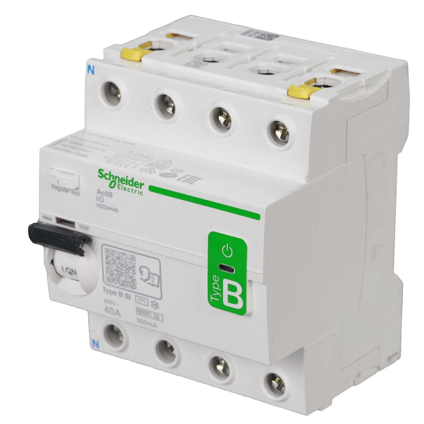 Schneider Acti9 40A 4 Pole 300mA Type B Instantaneous Time Delay DC Sensitive RCD