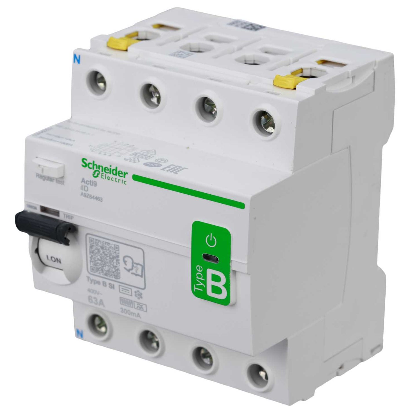 Schneider Acti9 63A 4 Pole 300mA Type B Instantaneous DC Sensitive RCD