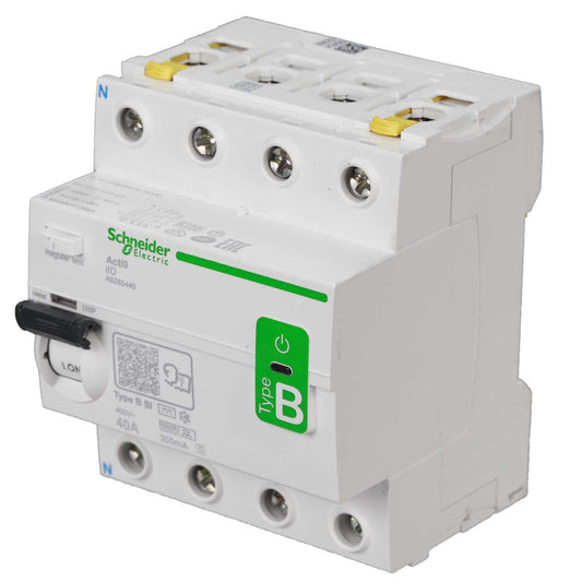 Schneider Acti9 40A 4 Pole 300mA Type B Selective Time Delay DC Sensitive RCD