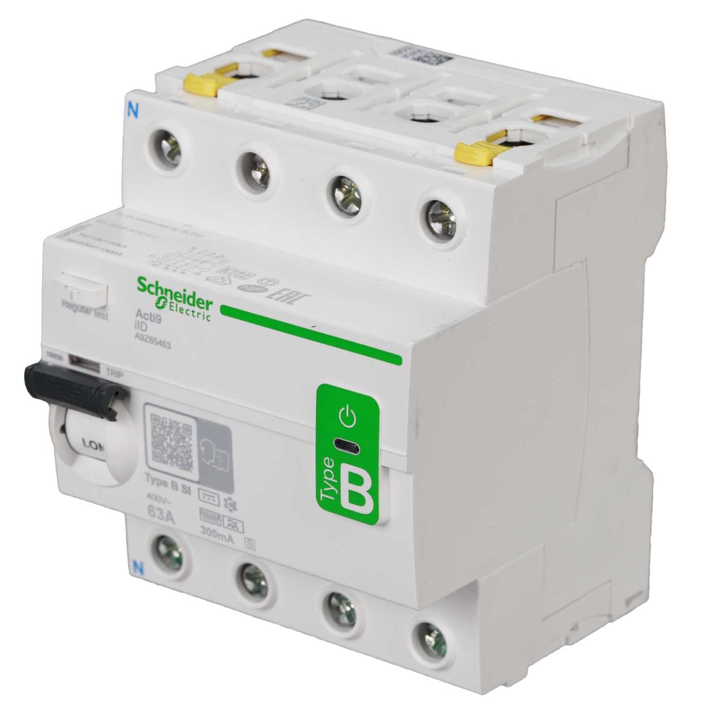 Schneider Acti9 63A 4 Pole 300mA Type B Selective Time Delay DC Sensitive RCD