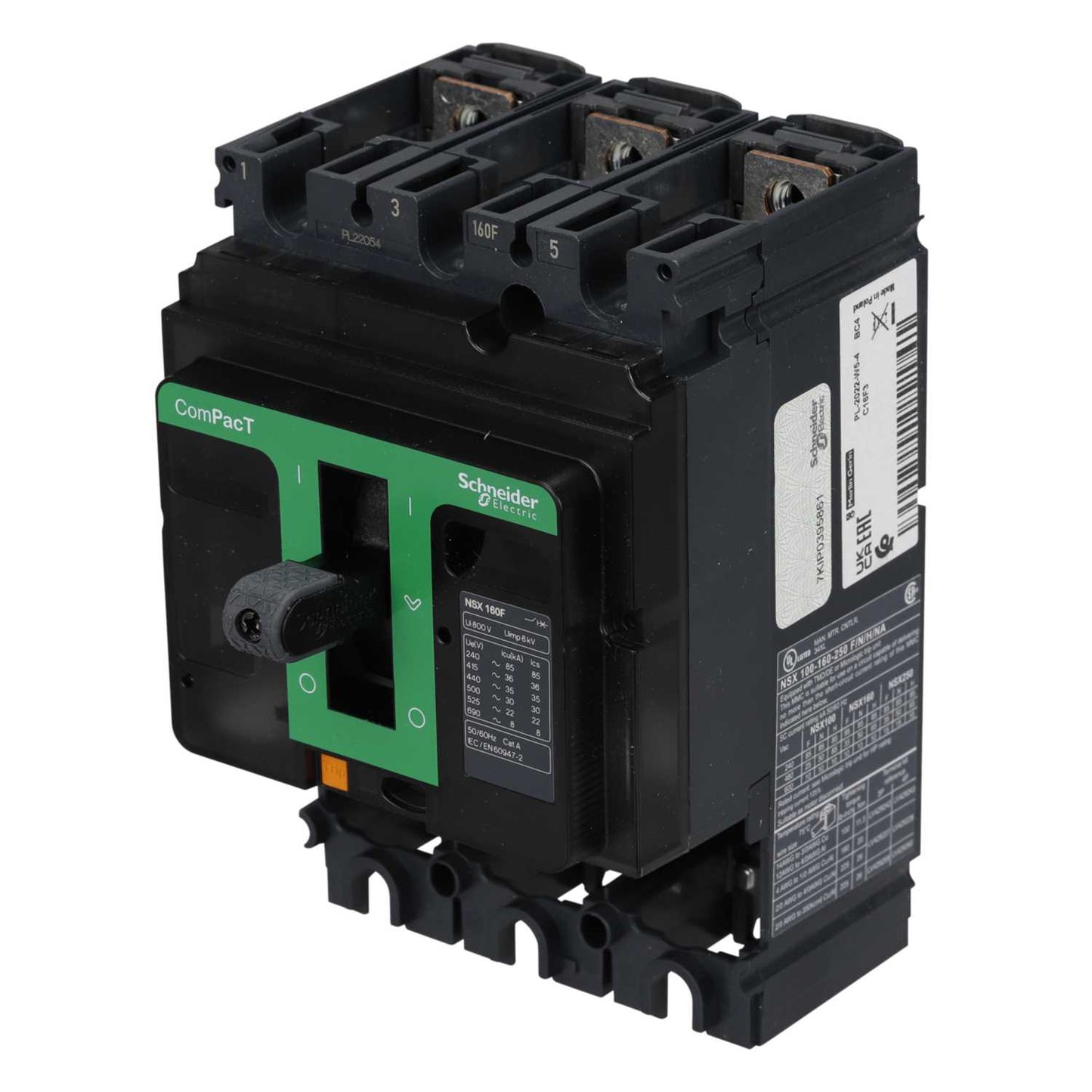 Schneider Merlin 160A Triple Pole 36kA Mccb NSX160F without Trip Unit