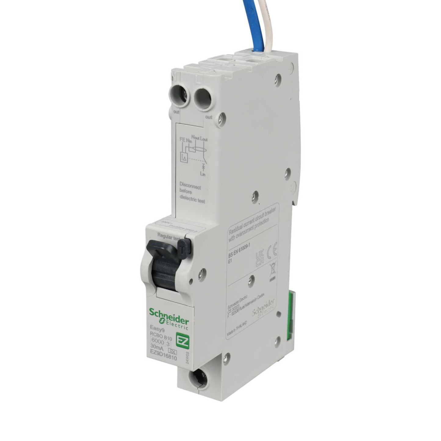 Schneider Easy9 10A 1P+N 1 Module B Curve 6kA 30mA Type A Rcbo
