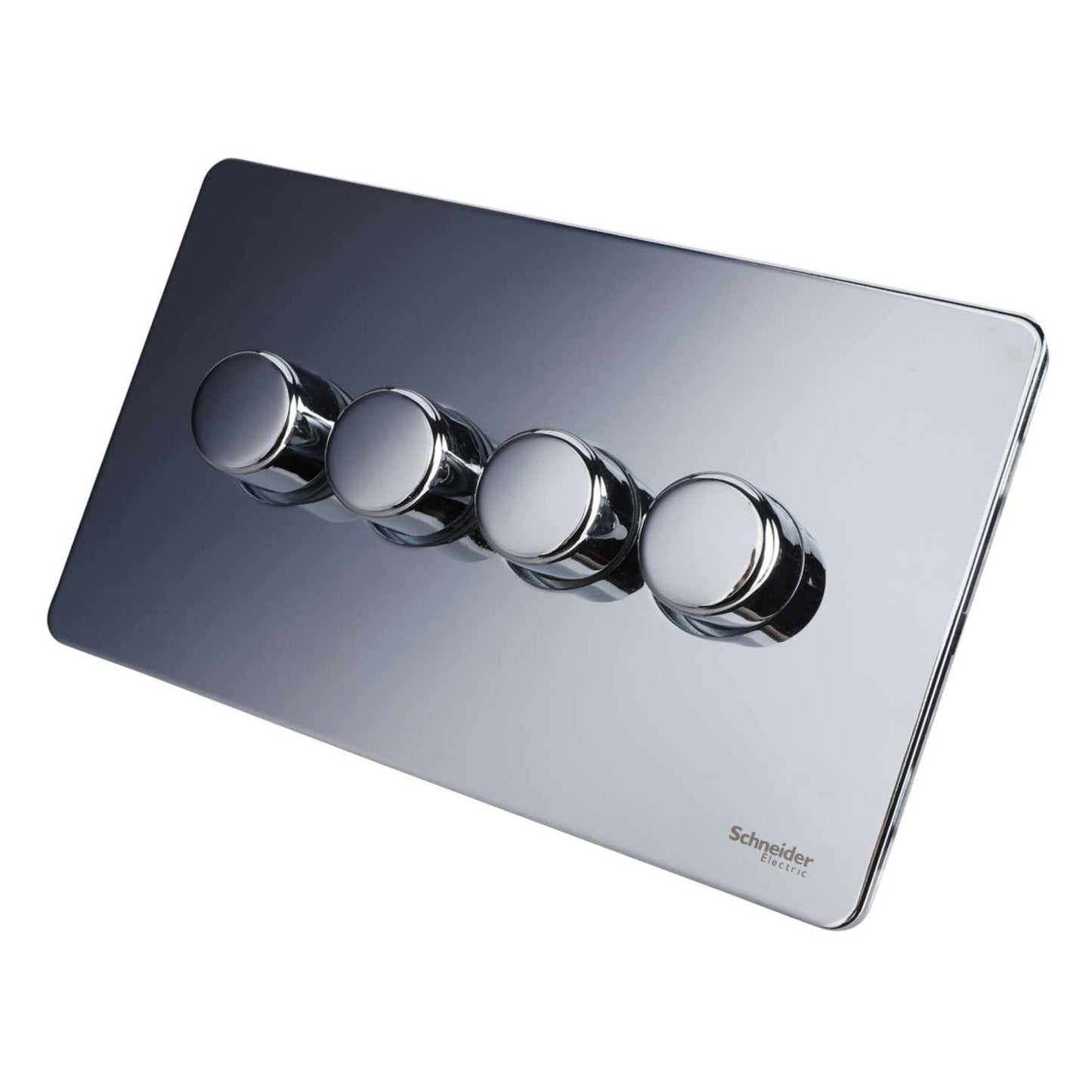Schneider GET Ultimate 250W/VA 4 Gang 2 Way Screwless Dimmer Switch Polished Chrome