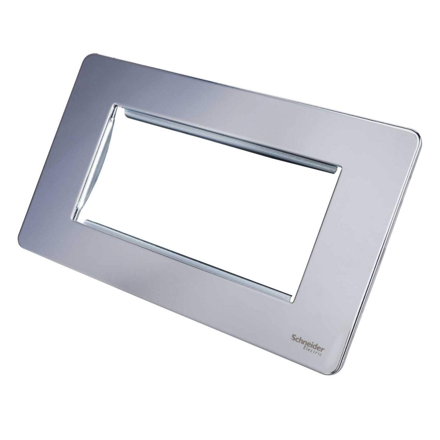 Schneider GET Ultimate 2 Gang 4 Module Screwless Face Plate Polished Chrome