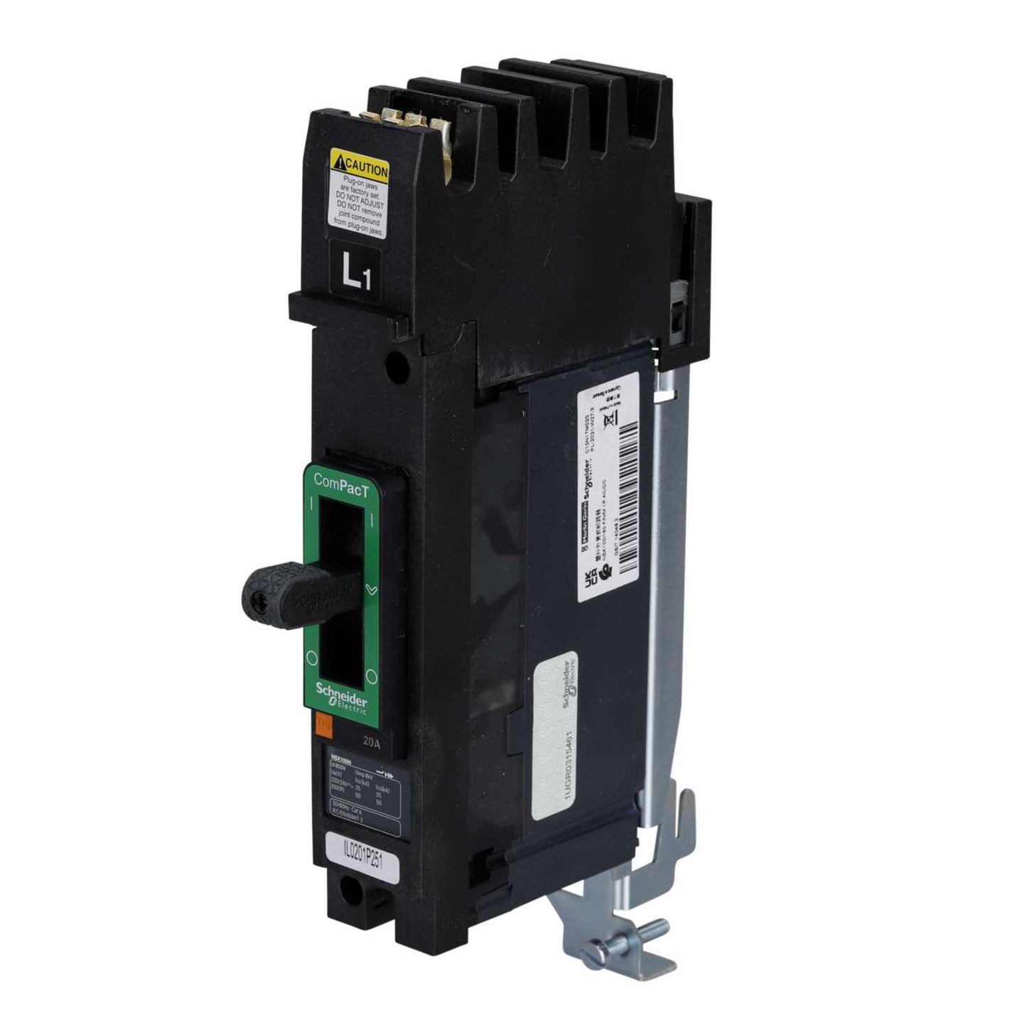 Schneider Square D I-Line 20A Single Pole 25kA NSX Mccb L1