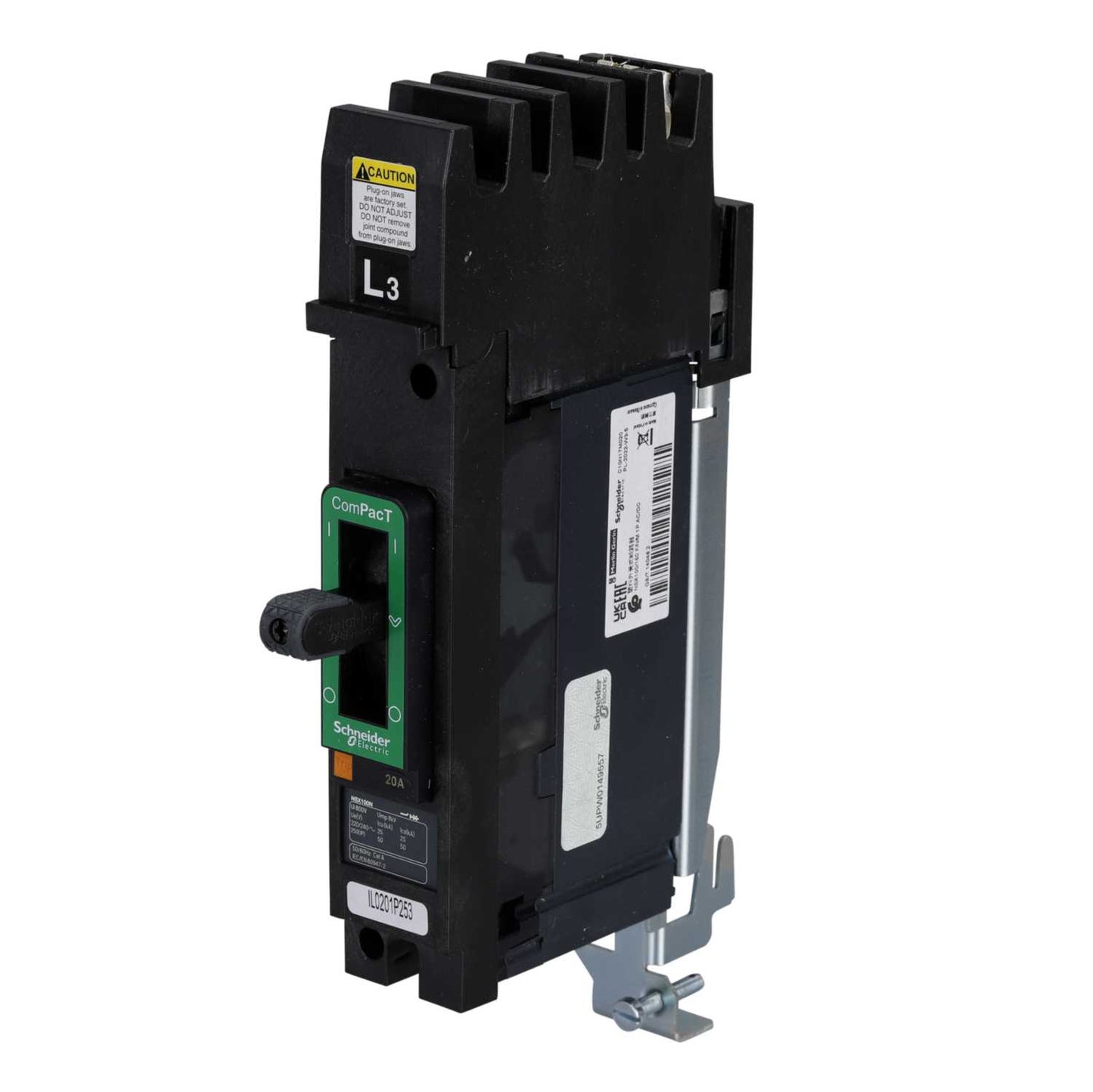 Schneider Square D I-Line 20A Single Pole 25kA NSX Mccb L3