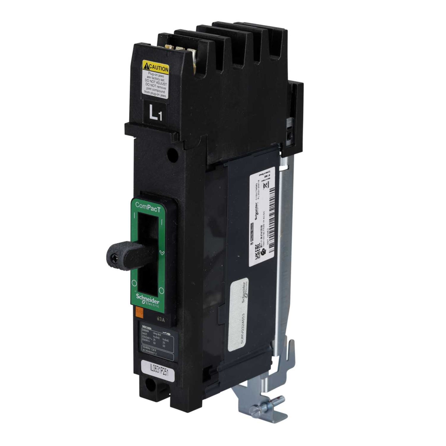 Schneider Square D I-Line 63A Single Pole 25kA NSX Mccb L1