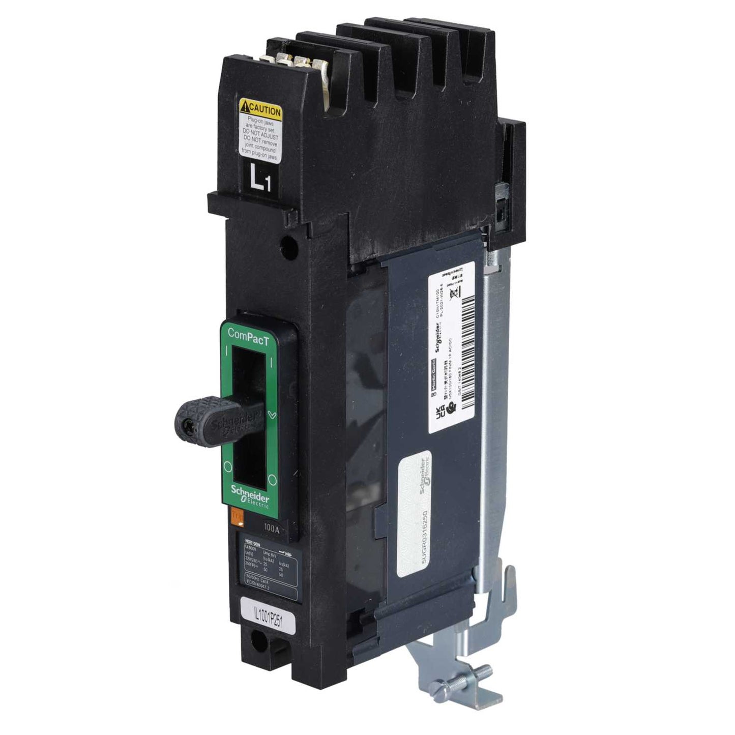 Schneider Square D I-Line 100A Single Pole 25kA NSX Mccb L1
