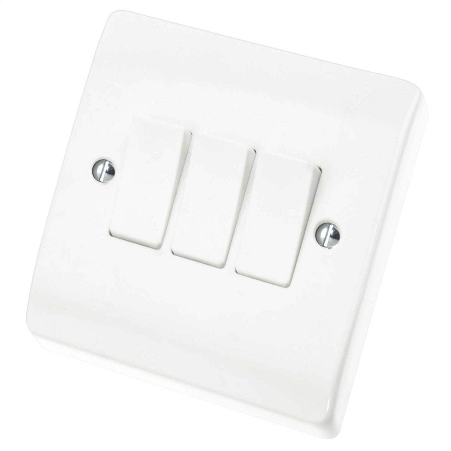 Scolmore Click Curva 10A 3 Gang 2 Way Light Switch White
