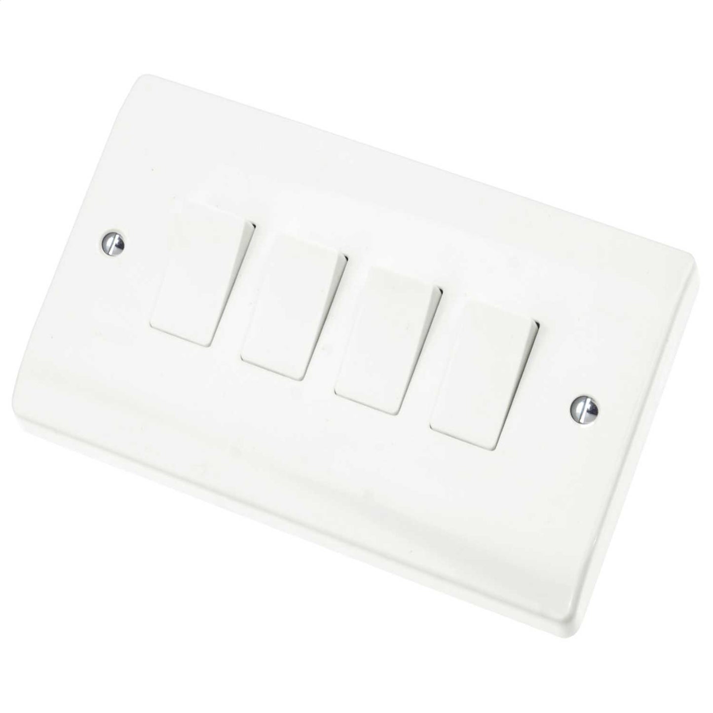 Scolmore Click Curva 10A 4 Gang 2 Way Light Switch White
