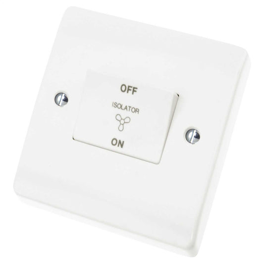 Scolmore Click Curva 10A Triple Pole Fan Isolator Switch White