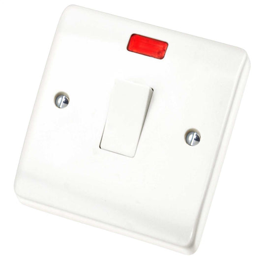Scolmore Click Curva 20A DP Switch with Neon White