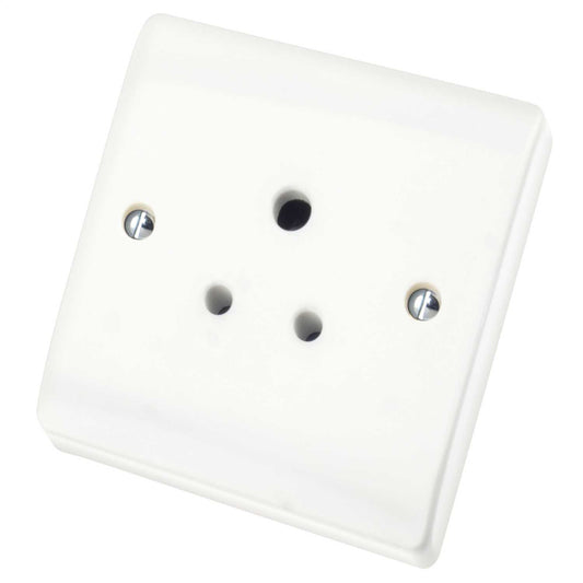 Scolmore Click Curva 5A 1 Gang Unswitched Socket White