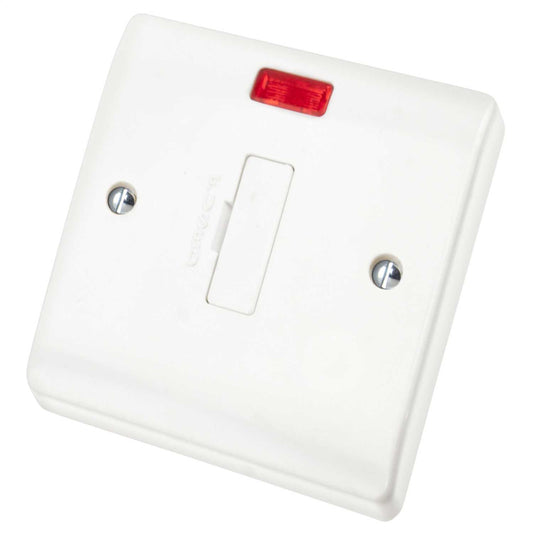 Scolmore Click Curva 13A Unswitched Fused Spur with Neon and Flex Outlet White