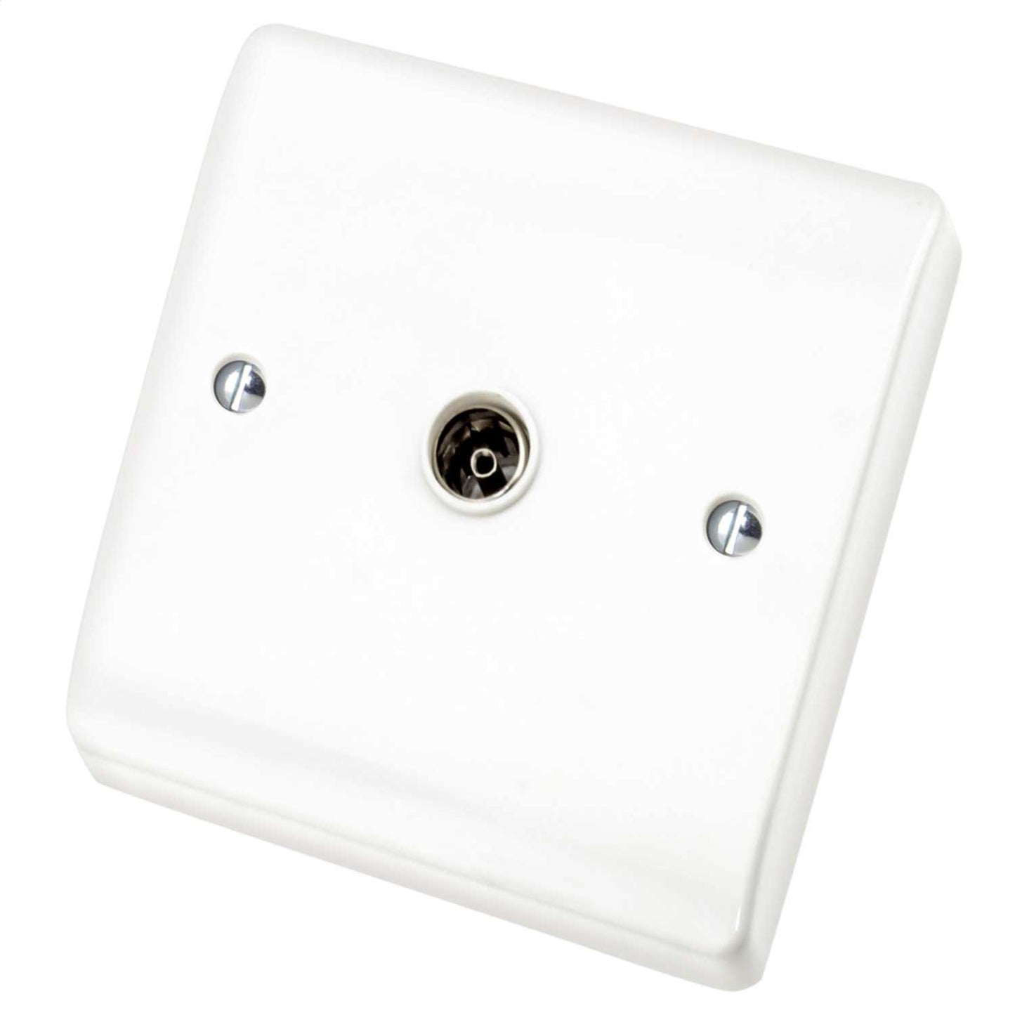 Scolmore Click Curva 1 Gang Non Isolated Coaxial Socket White