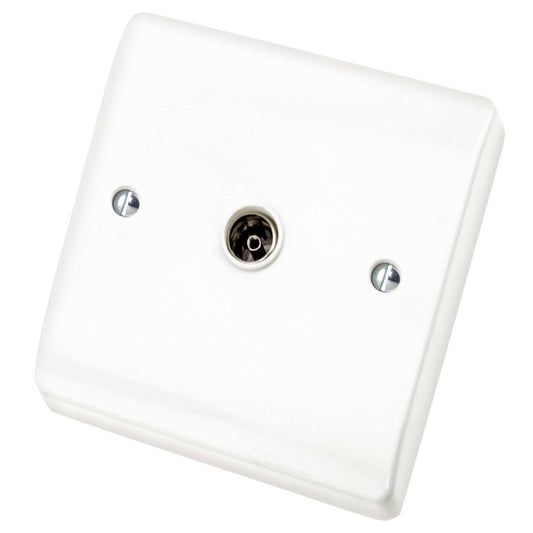 Scolmore Click Curva 1 Gang Non Isolated Coaxial Socket White