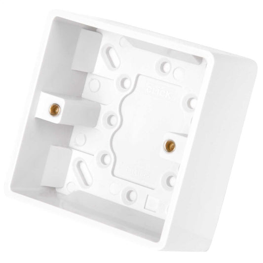 Scolmore Click Curva 1 Gang 35mm Pattress Back Box White