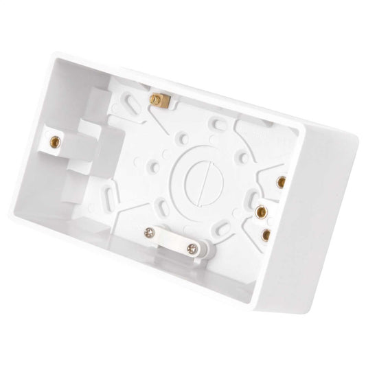 Scolmore Click Curva 2 Gang 47mm Pattress Back Box White