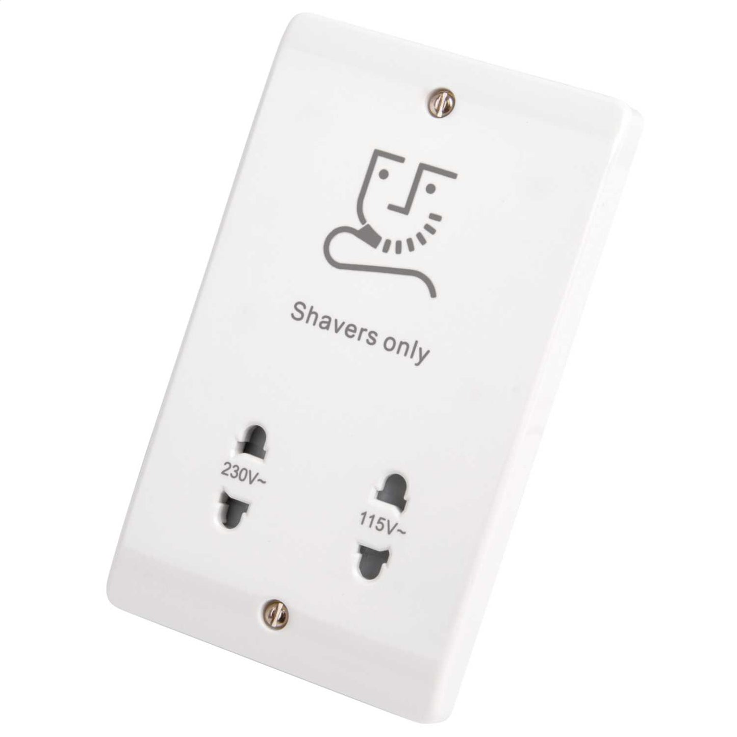 Scolmore Click Curva 115 / 230V Dual Voltage Shaver Socket White