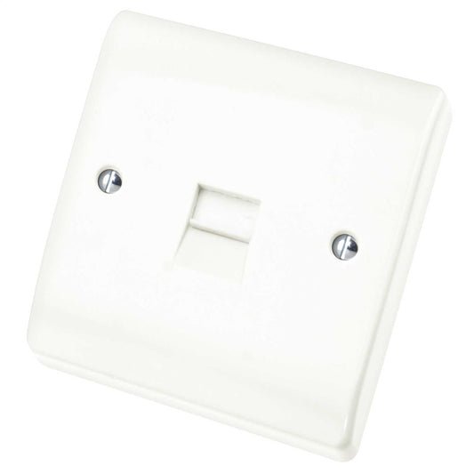 Scolmore Click Curva 1 Gang Secondary Telephone Socket White