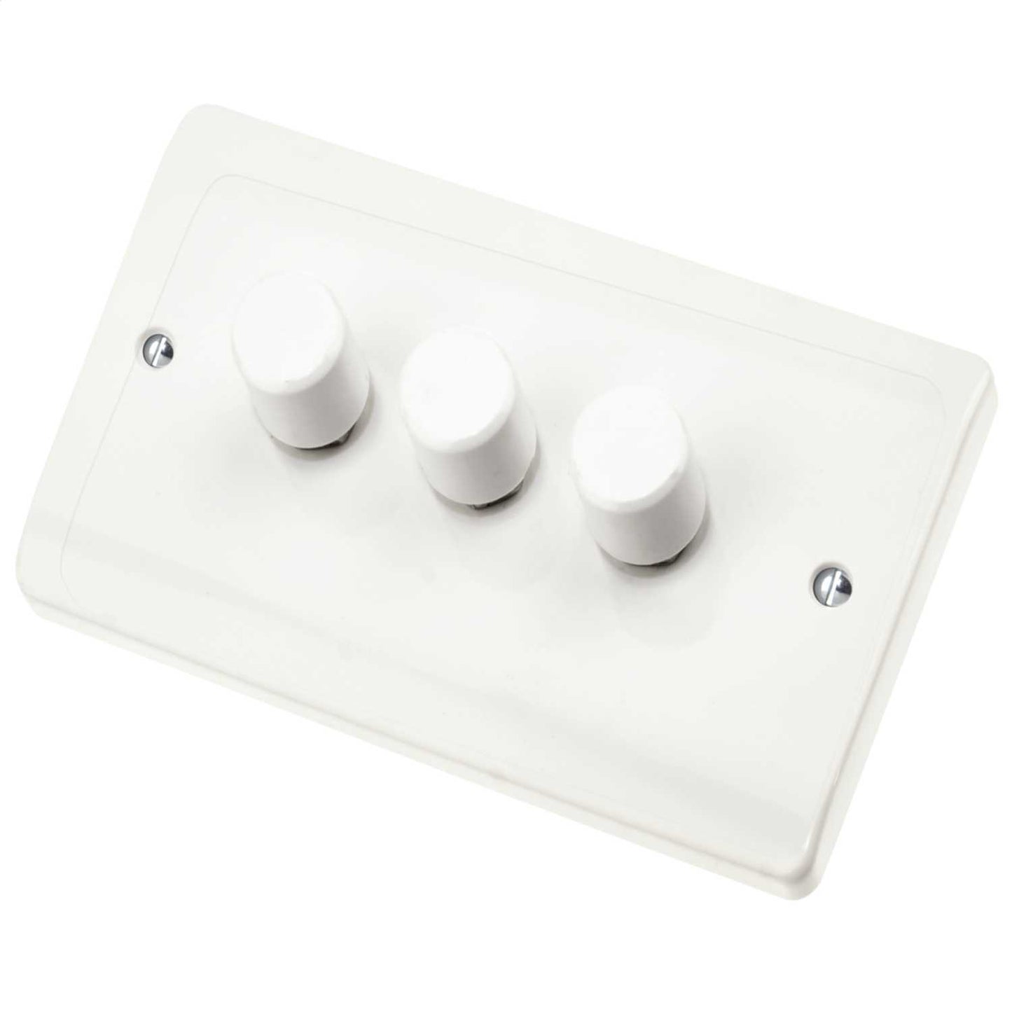 Scolmore Click Curva 250W 3 Gang 2 Way Resistive Inductive Dimmer Switch White