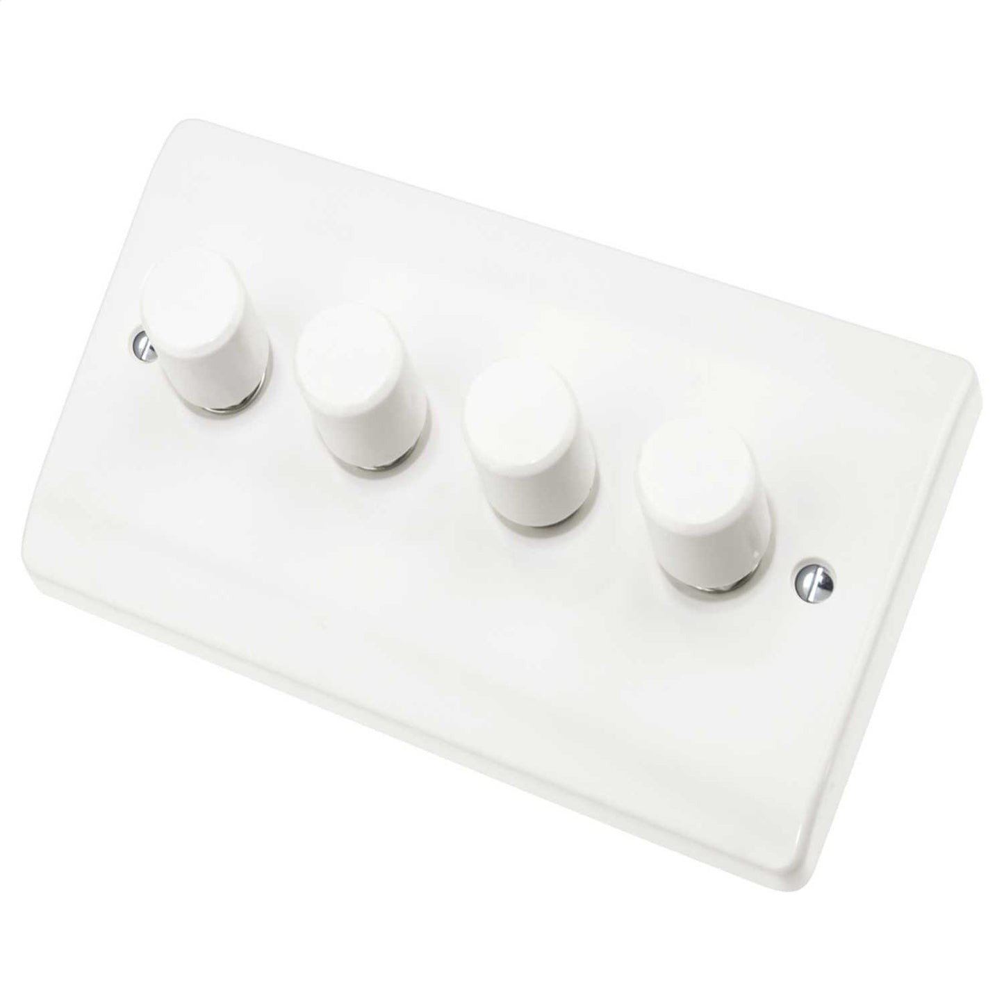 Scolmore Click Curva 250W 4 Gang 2 Way Resistive Inductive Dimmer Switch White