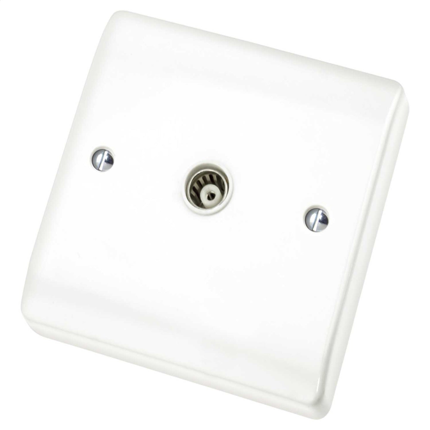 Scolmore Click Curva 1 Gang Isolated Coaxial Socket White