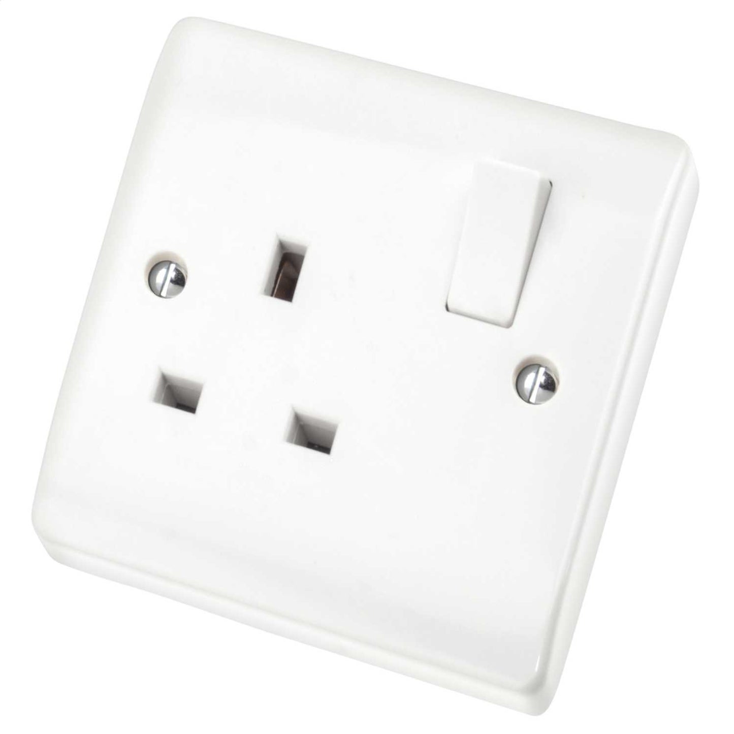 Scolmore Click Curva 13A 1 Gang Switched Socket White