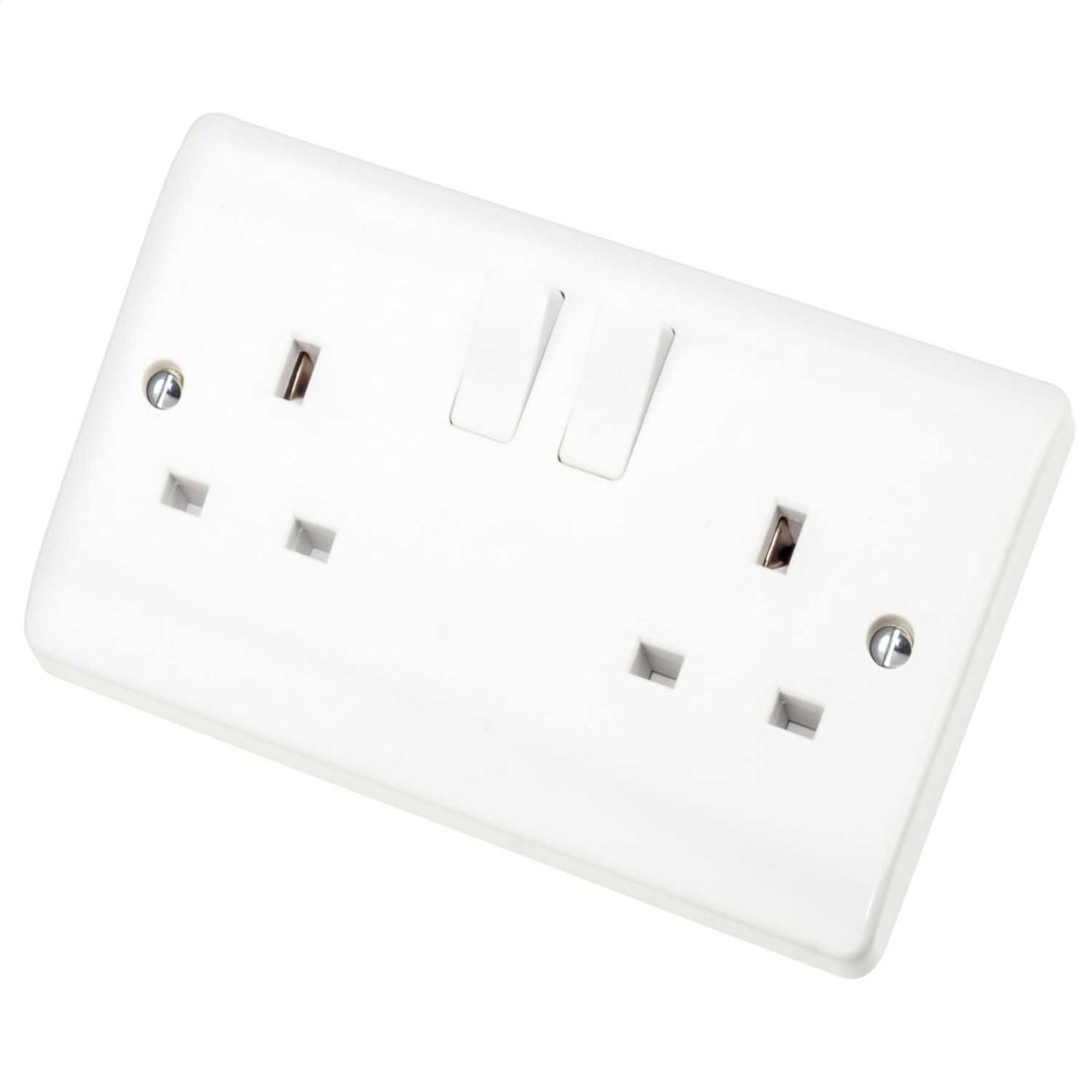 Scolmore Click Curva 13A 2 Gang Switched Socket White