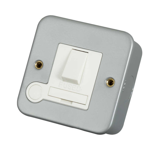 Scolmore Click Essentials 13A DP Switched Fused Spur with Flex Outlet Metal Clad