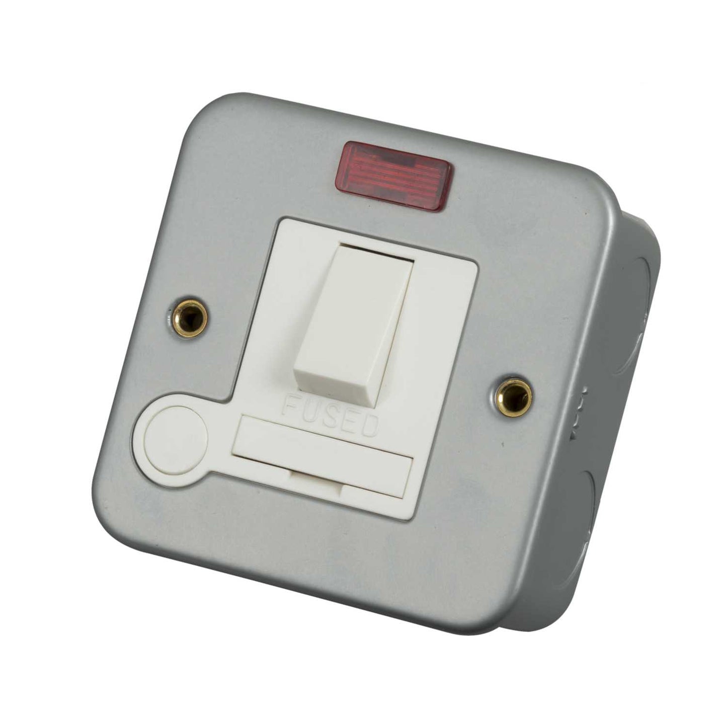Scolmore Click Essentials 13A DP Switched Fused Spur with Neon and Flex Outlet Metal Clad
