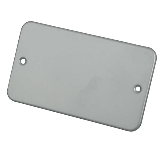 Scolmore Click Essentials 2 Gang Blank Plate Metal Clad