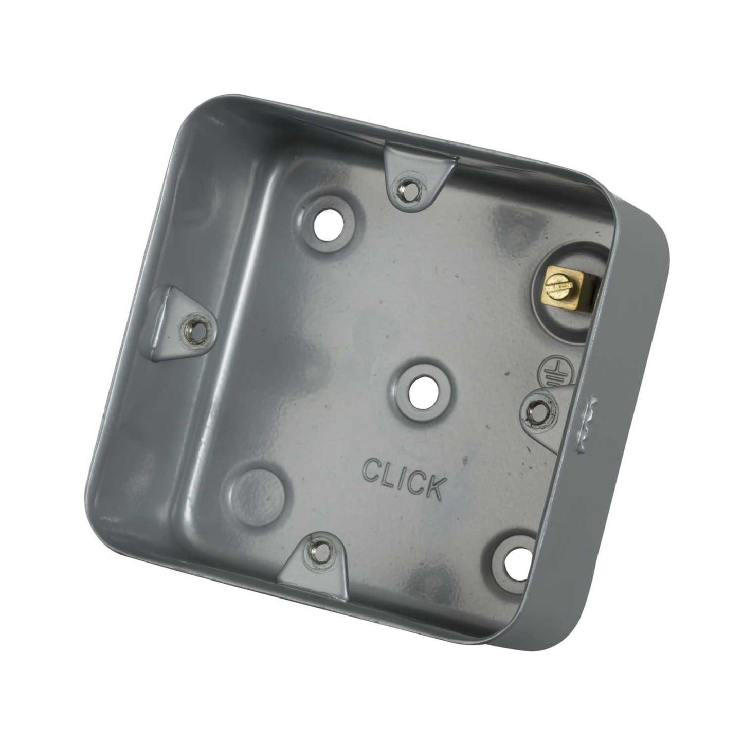 Scolmore Click Essentials 1 Gang 40mm Surface Mounting Box Metal Clad