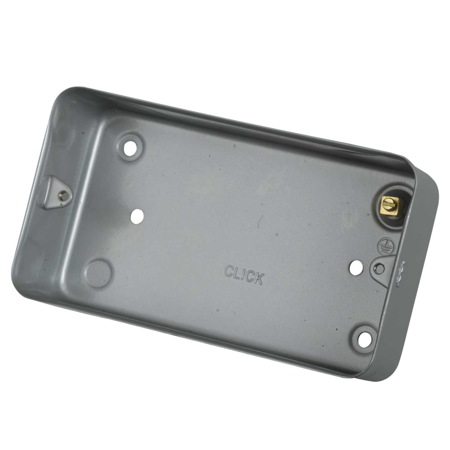 Scolmore Click Essentials 2 Gang 40mm Surface Mounting Box with Knockouts Metal Clad