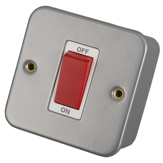 Scolmore Click Essentials 45A DP 1 Gang Switch Metal Clad