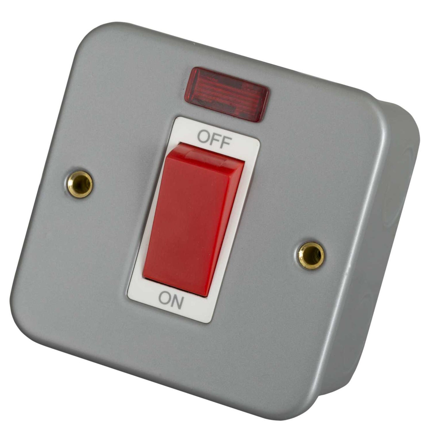 Scolmore Click Essentials 45A DP 1 Gang Switch with Neon Metal Clad