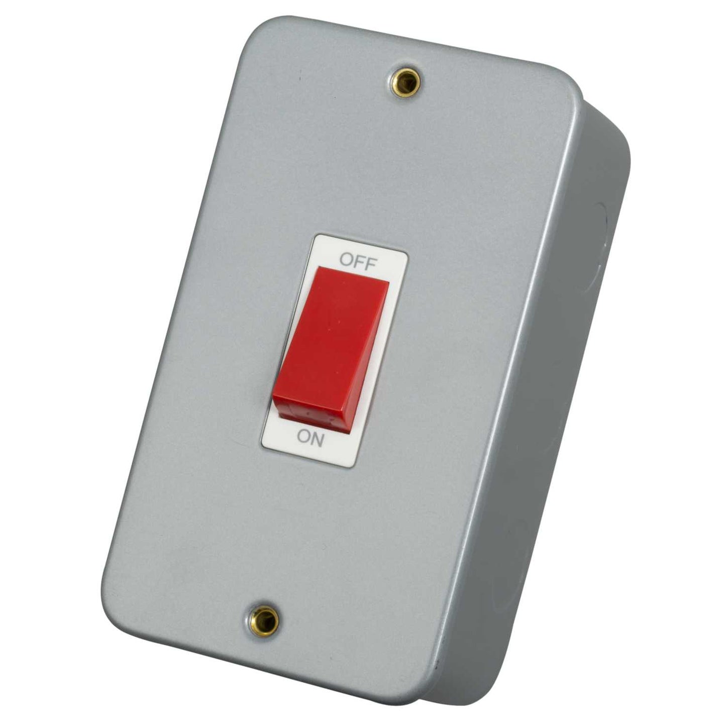 Scolmore Click Essentials 45A DP 2 Gang Vertical Switch Metal Clad