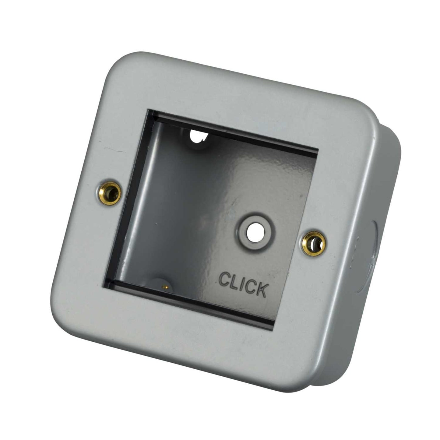 Scolmore Click Essentials 1 Gang 2 Module Front Plate and Enclosure Metal Clad
