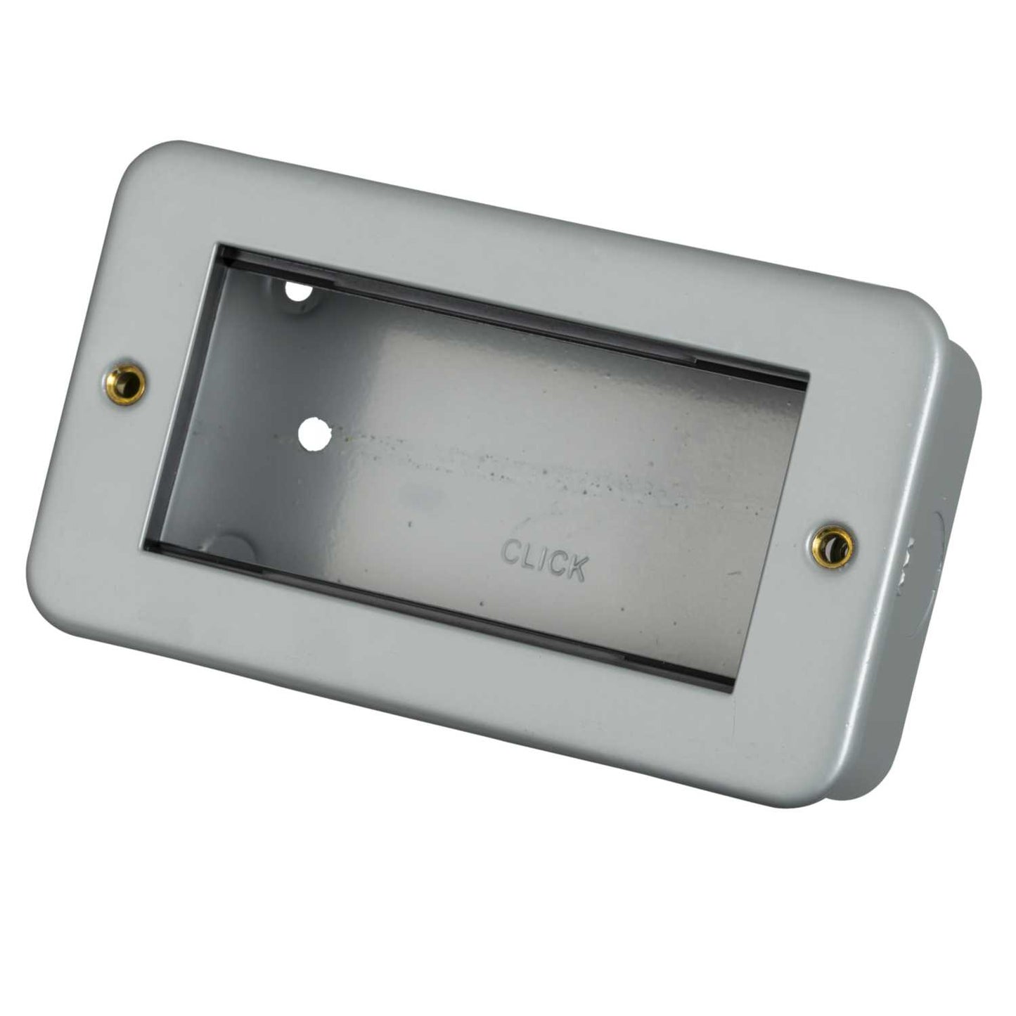 Scolmore Click Essentials 2 Gang 4 Module Front Plate and Enclosure Metal Clad