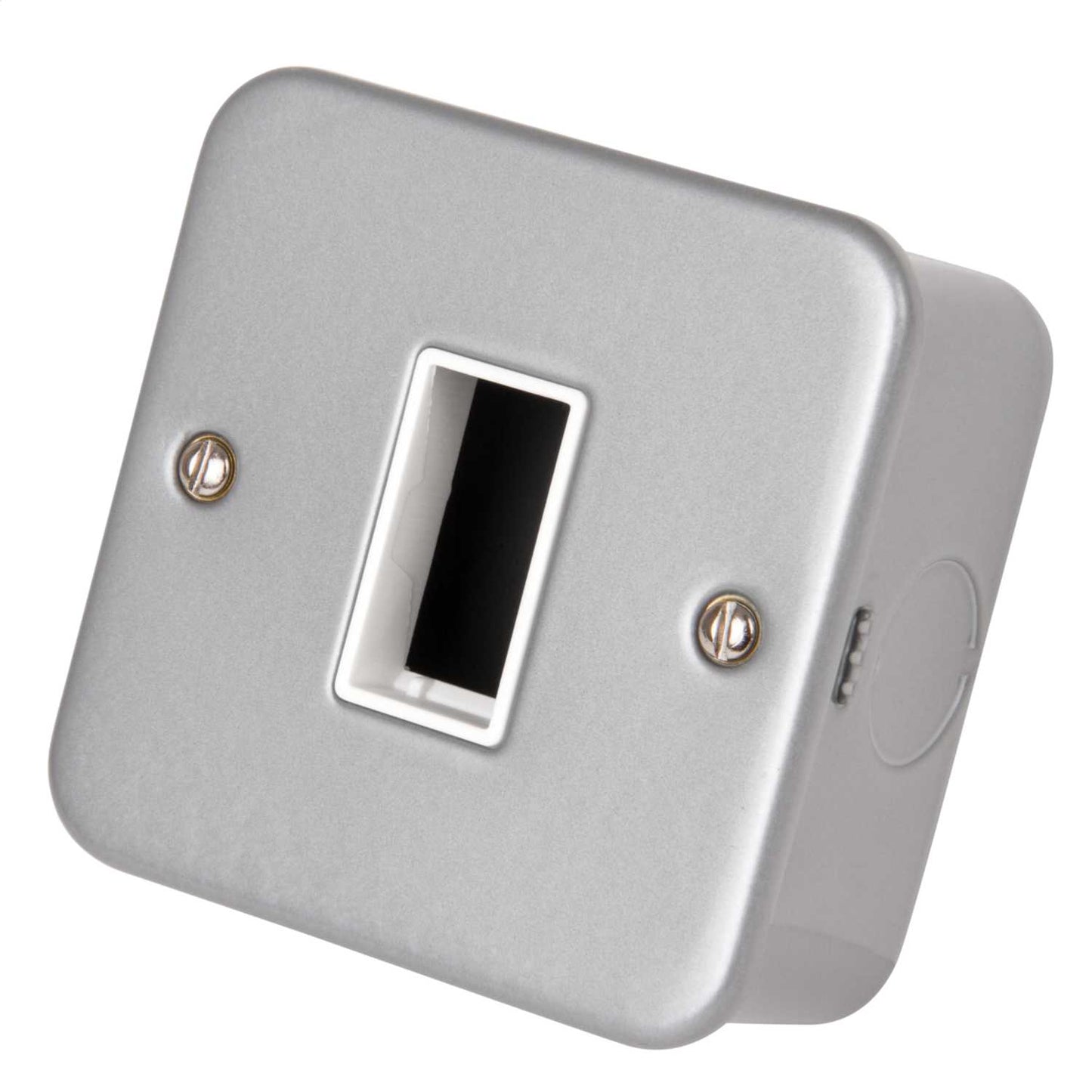 Scolmore Click Mini Grid 1 Gang 1 Module Unfurnished Switch Plates with Back Box Metalclad