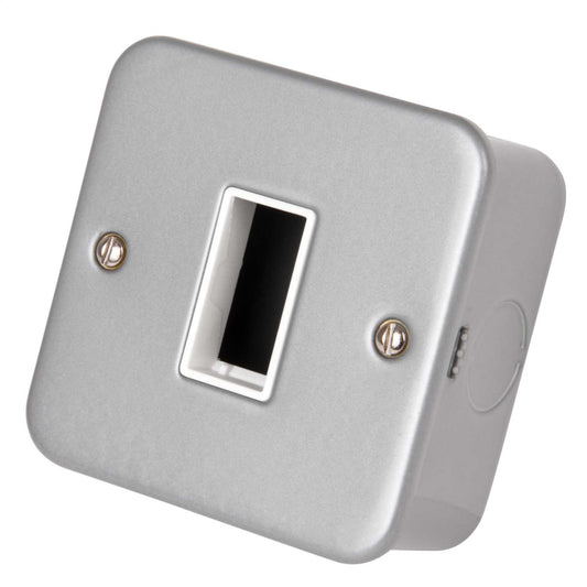Scolmore Click Mini Grid 1 Gang 1 Module Unfurnished Switch Plates with Back Box Metalclad