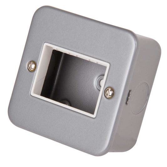 Scolmore Click Mini Grid 1 Gang 3 Module Unfurnished Switch Plates with Back Box Metalclad