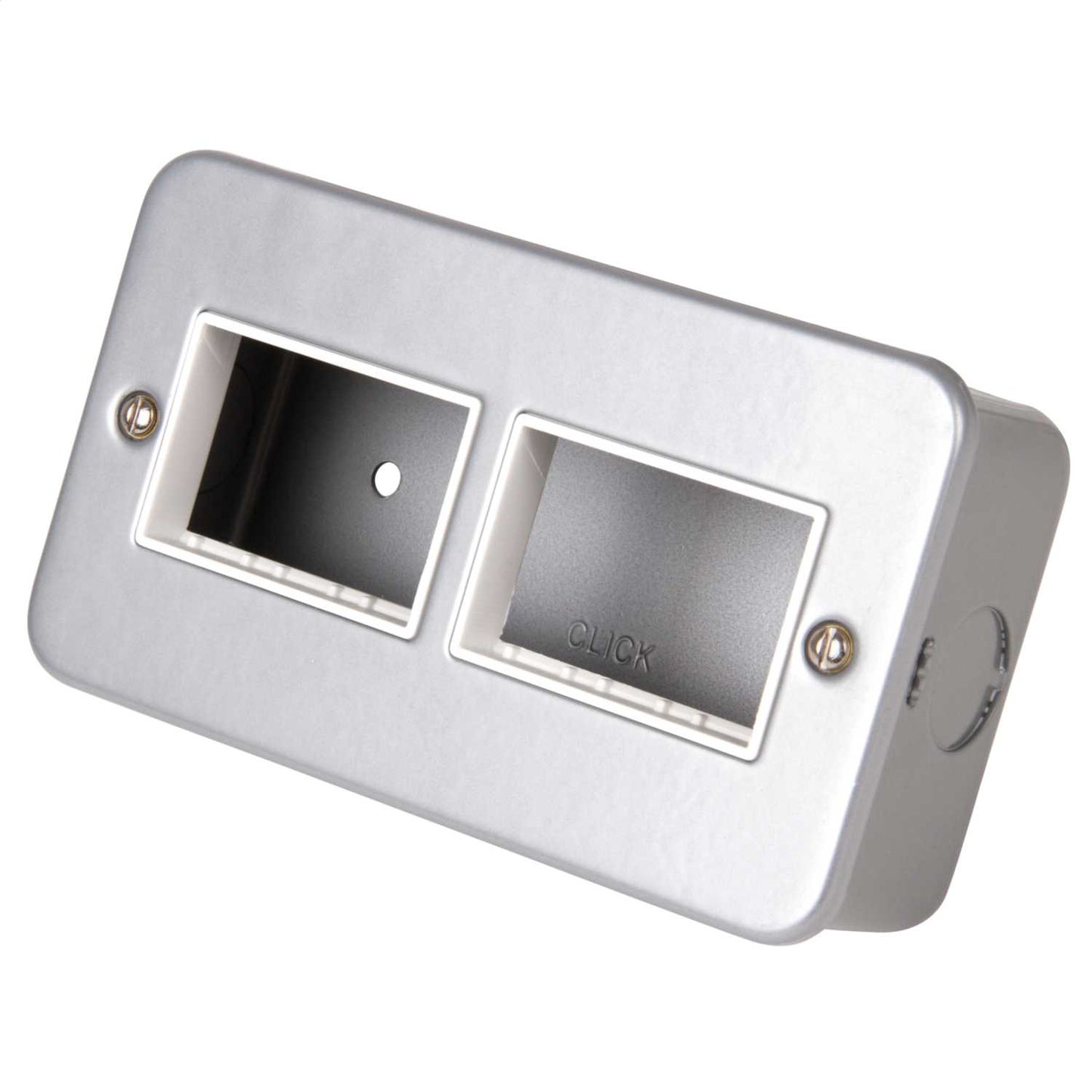 Scolmore Click Mini Grid 2 Gang 6 (3+3) Module Unfurnished Switch Plates with Back Box Metalclad