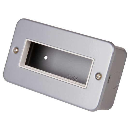 Scolmore Click Mini Grid 2 Gang 6 Module Unfurnished Switch Plates with Back Box Metalclad