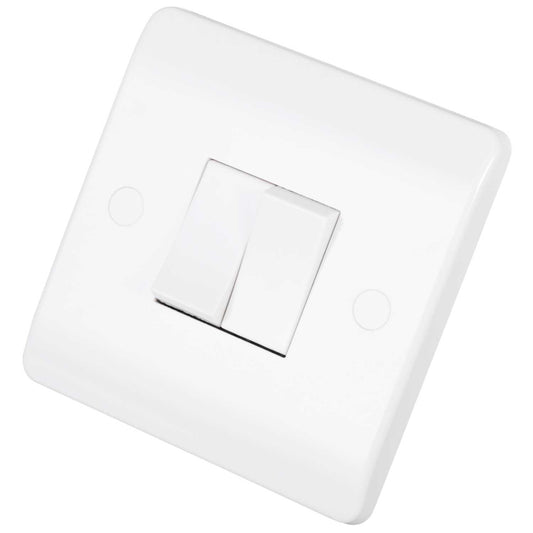 Scolmore Click Mode 10A 2 Gang 2 Way Light Switch White