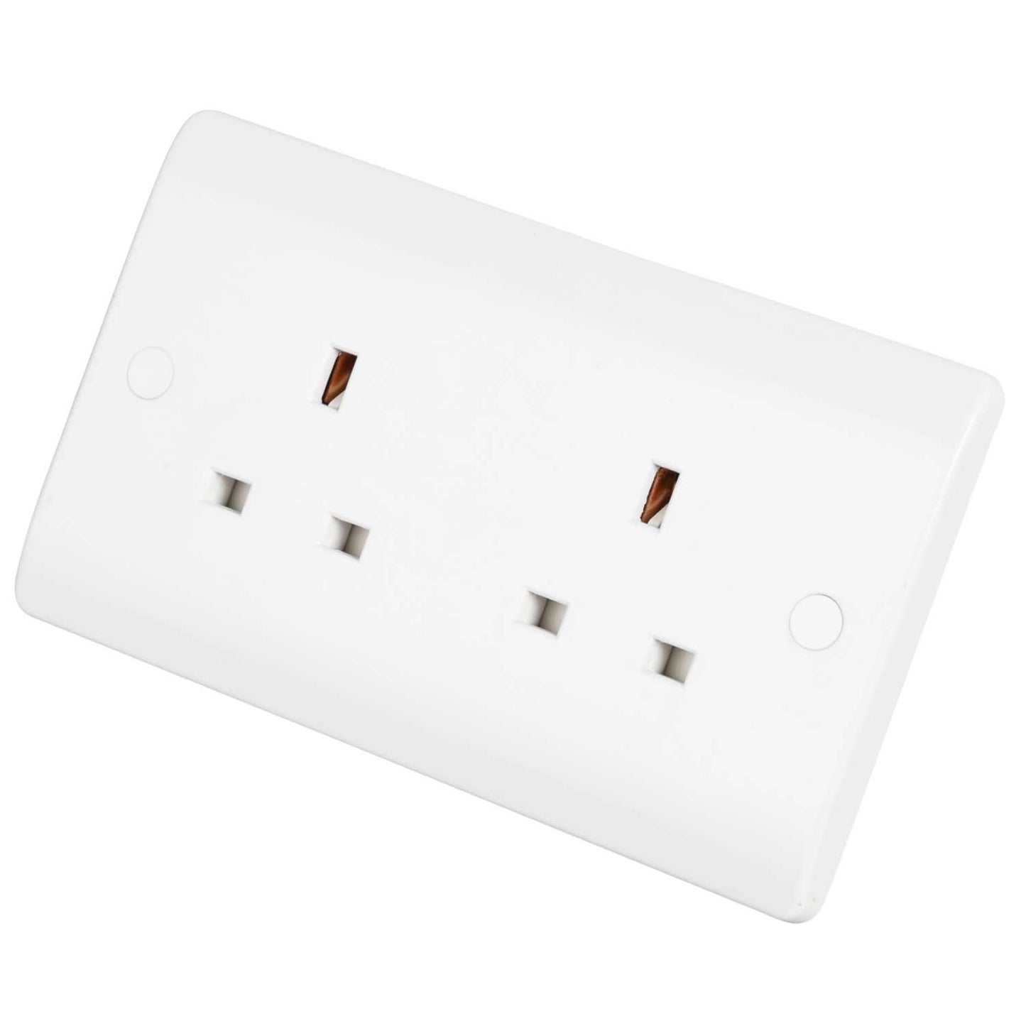 Scolmore Click Mode 13A 2 Gang Unswitched Socket White